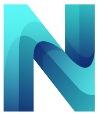 "Logo de Nasdaq Club: Una letra N mayúscula en color azul cielo con detalles en blanco, simbolizando elegancia y confianza financiera."